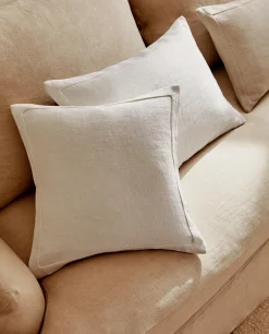 Solid*ZARA Home Linen Throw Pillow Cover Cream