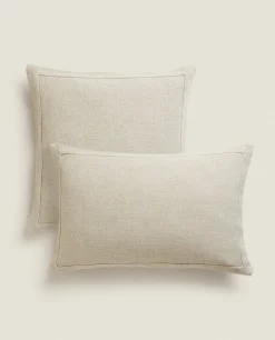 Solid*ZARA Home Linen Throw Pillow Cover Tan