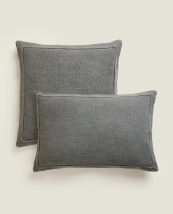 Solid*ZARA Home Linen Throw Pillow Cover Petroleum
