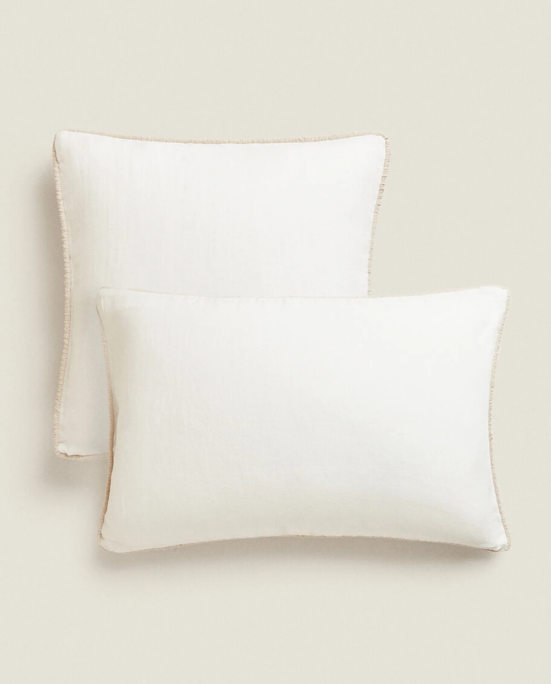 Solid*ZARA Home Linen Throw Pillow Cover Cream
