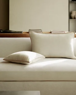 Solid*ZARA Home Linen Throw Pillow Cover Cream