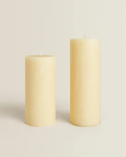 Candles*ZARA Home Long Cylinder Candle Butter Yellow