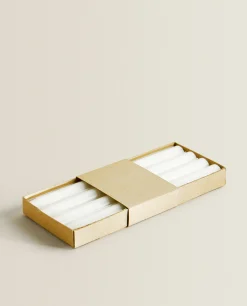 Candles*ZARA Home Long Dinner Candle (Pack Of 4) White