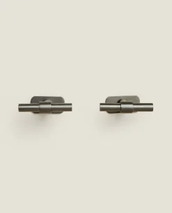 Door Knobs*ZARA Home Long Metal Door Knob (Pack Of 2) Grey