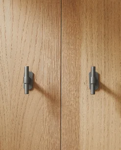 Door Knobs*ZARA Home Long Metal Door Knob (Pack Of 2) Grey