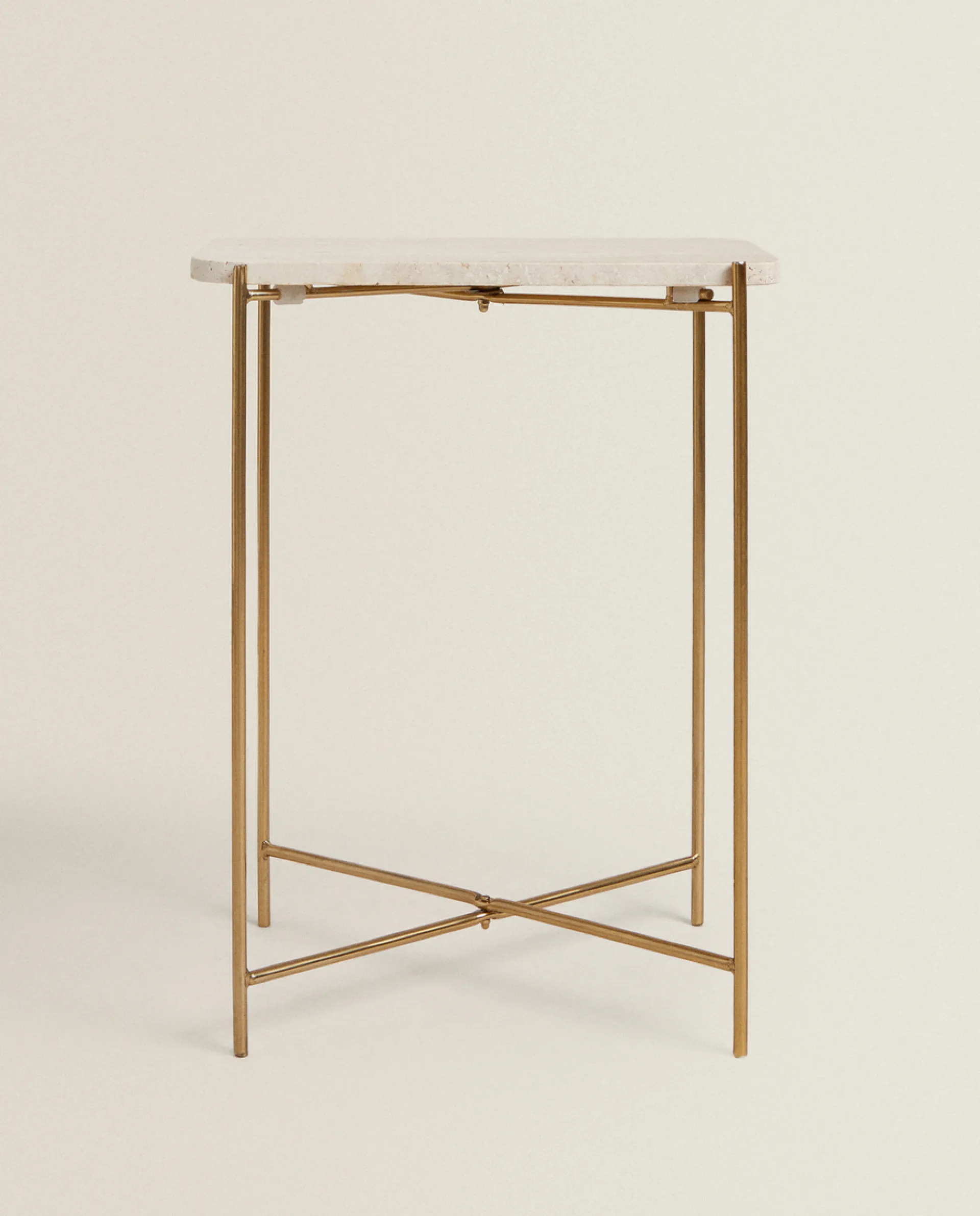 Bedside/Occasional Tables*ZARA Home Marble Side Table Cream