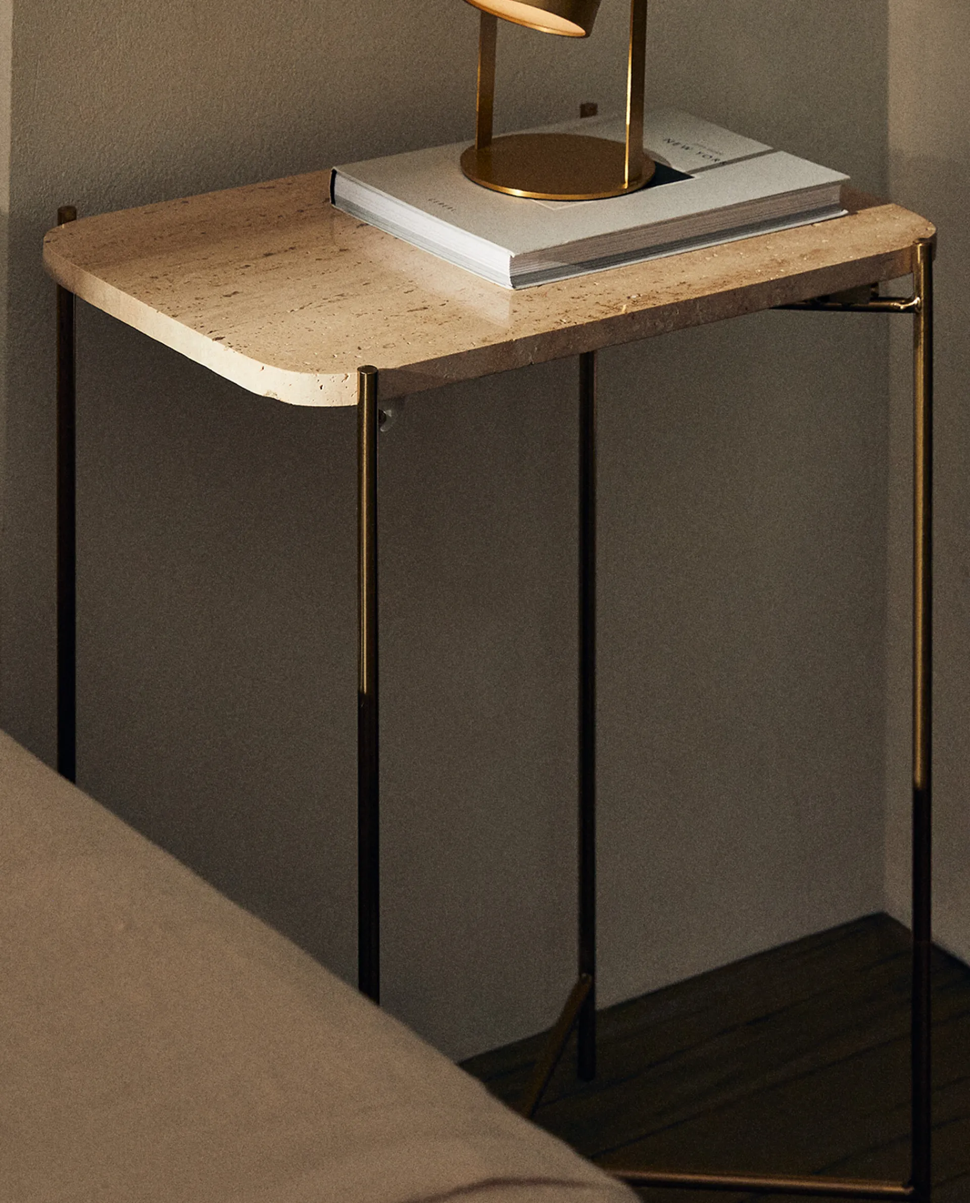 Bedside/Occasional Tables*ZARA Home Marble Side Table Cream