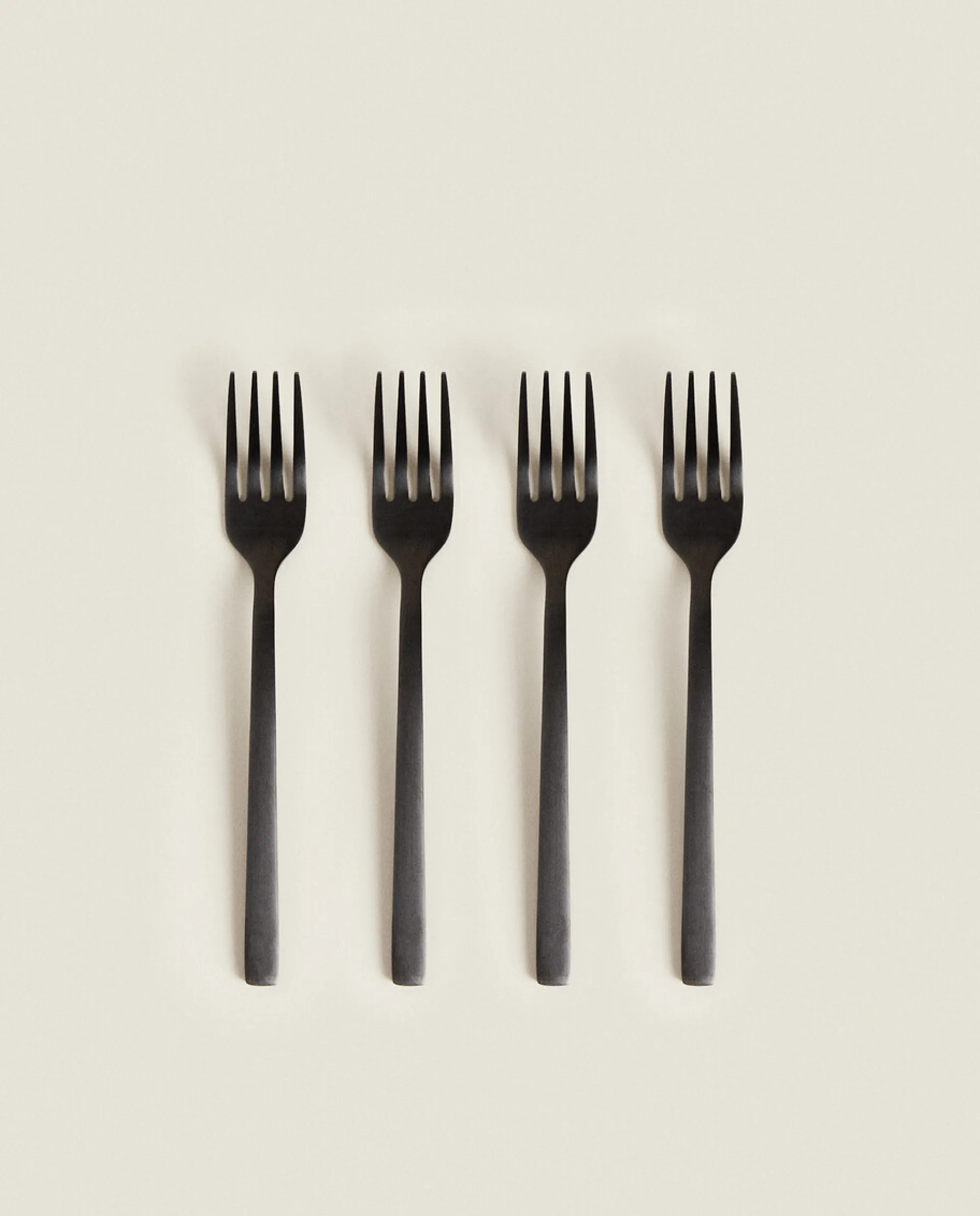 Cutlery*ZARA Home Matte Brunch Forks (Pack Of 4) Black
