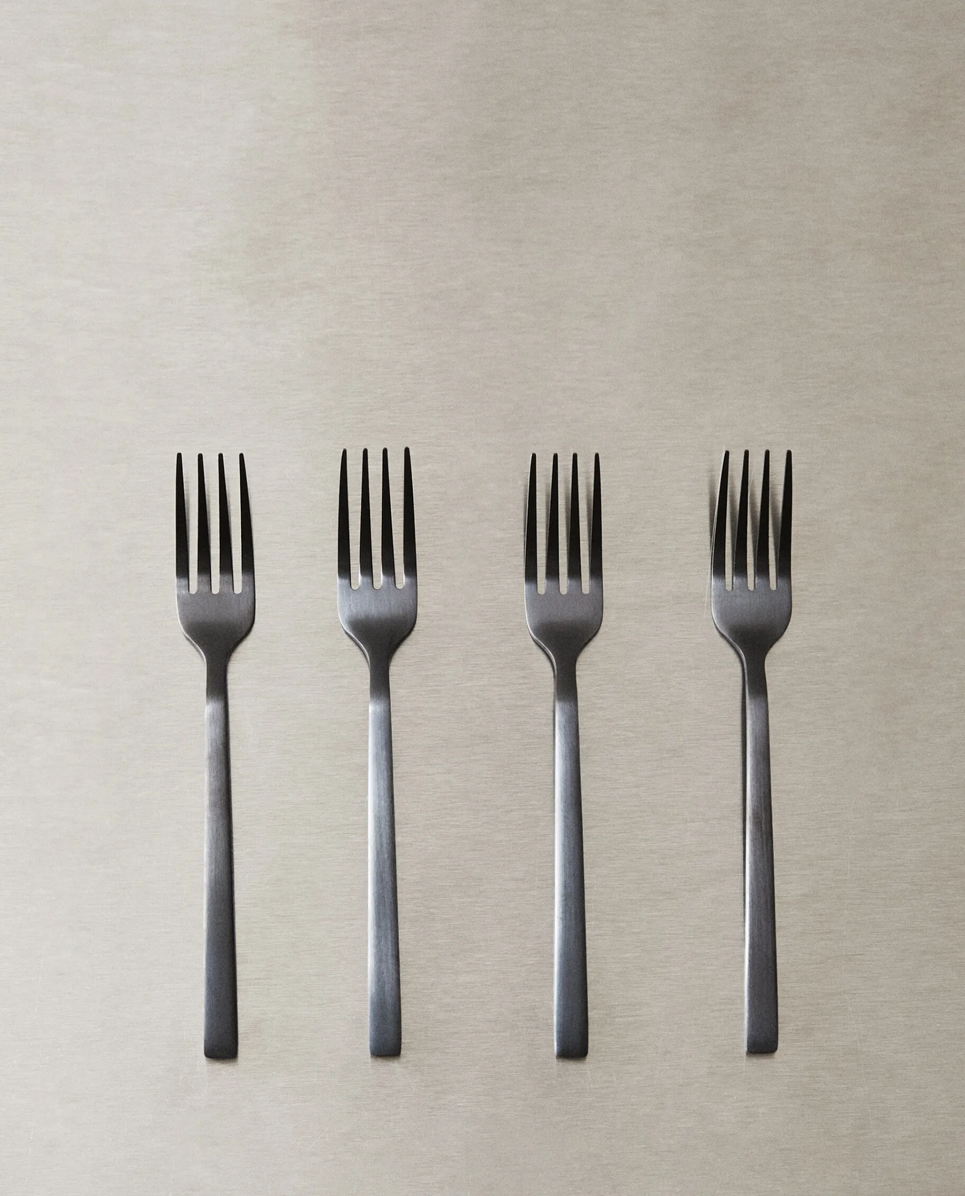 Cutlery*ZARA Home Matte Brunch Forks (Pack Of 4) Black