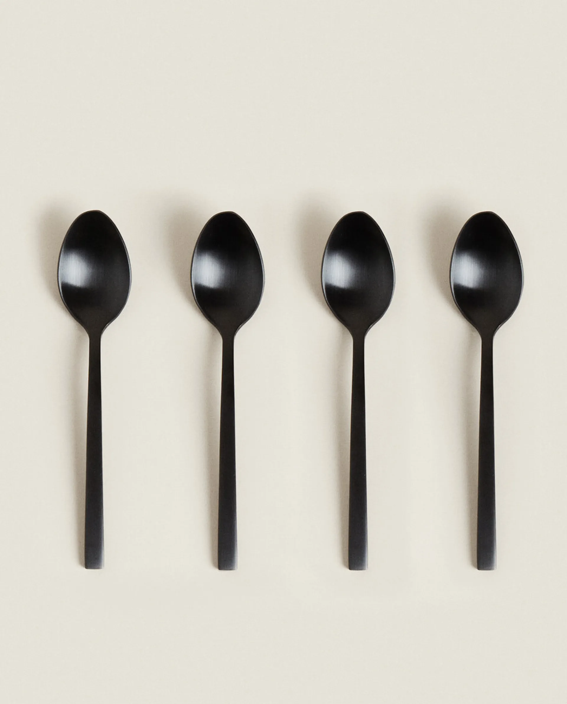 Cutlery*ZARA Home Matte Dessert Spoons (Pack Of 4) Black