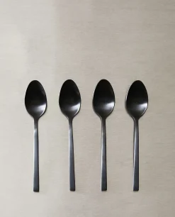 Cutlery*ZARA Home Matte Dessert Spoons (Pack Of 4) Black