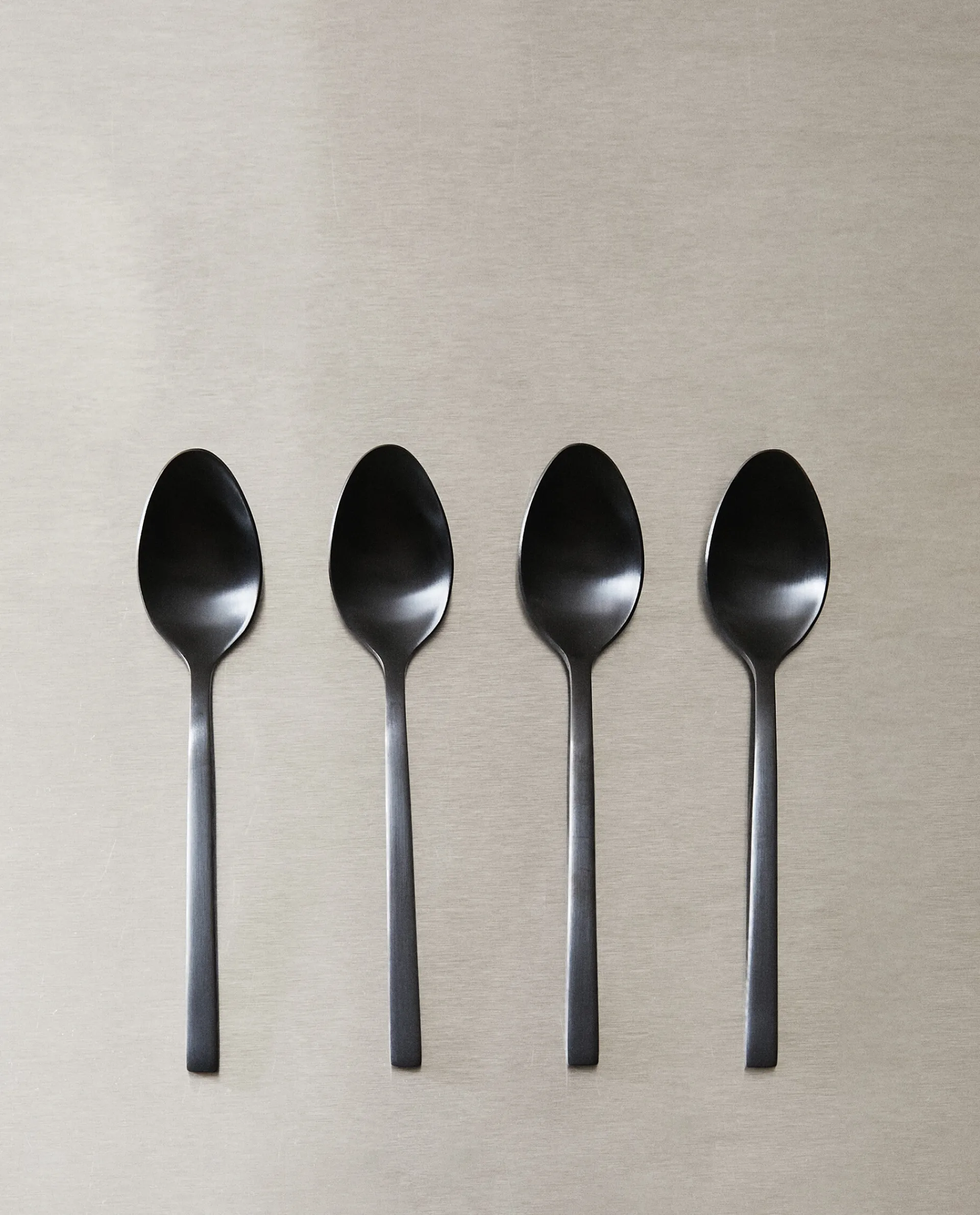 Cutlery*ZARA Home Matte Dessert Spoons (Pack Of 4) Black