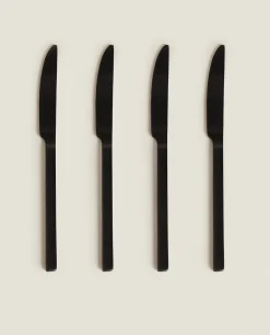 Cutlery*ZARA Home Matte Knives (Pack Of 4) Black