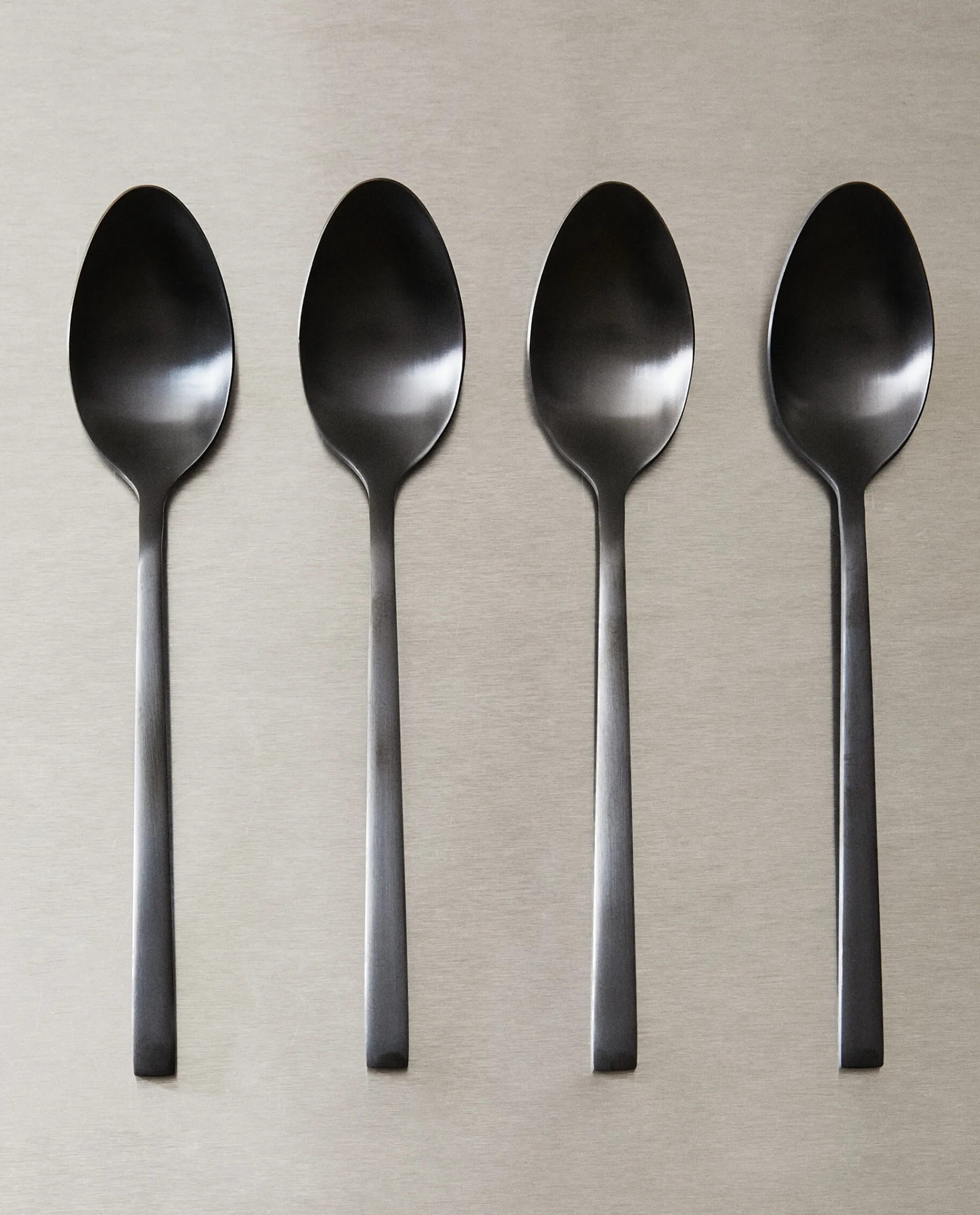 Cutlery*ZARA Home Matte Spoons (Pack Of 4) Black