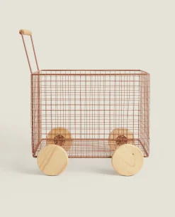 Storage*ZARA Home Metal Cart With Wheels Brown