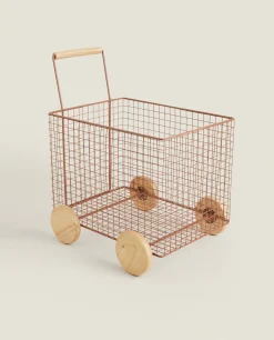 Storage*ZARA Home Metal Cart With Wheels Brown