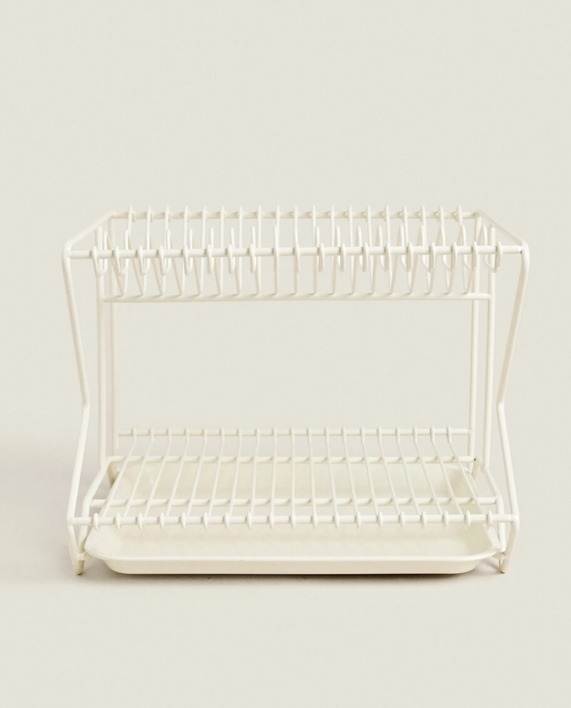 Cleaning*ZARA Home Metal Dish Rack With Tray Cream