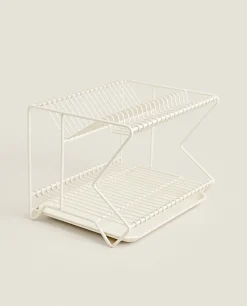 Cleaning*ZARA Home Metal Dish Rack With Tray Cream