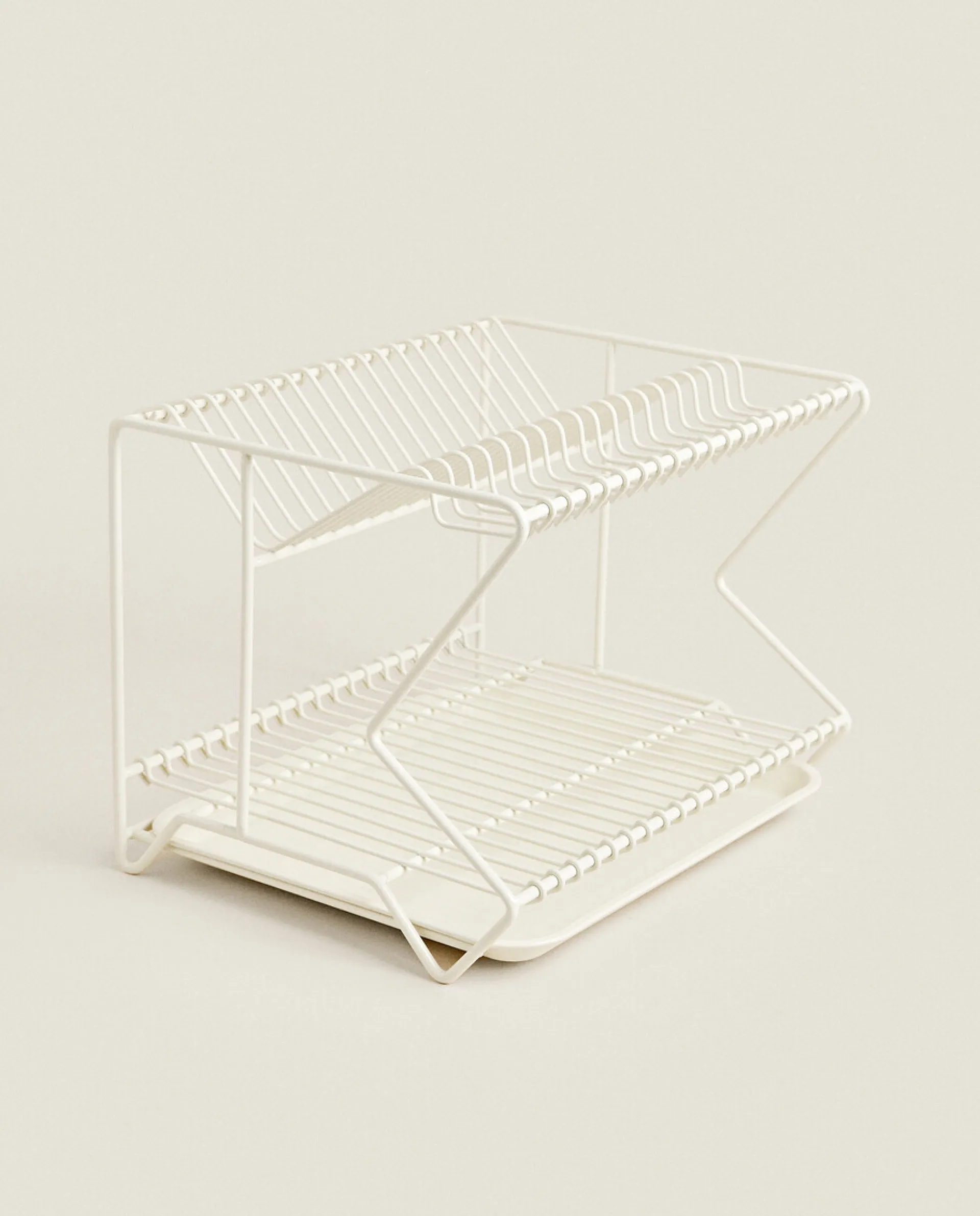 Cleaning*ZARA Home Metal Dish Rack With Tray Cream