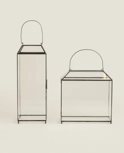 Candlesticks And Tealight Holders*ZARA Home Metal Lantern Black