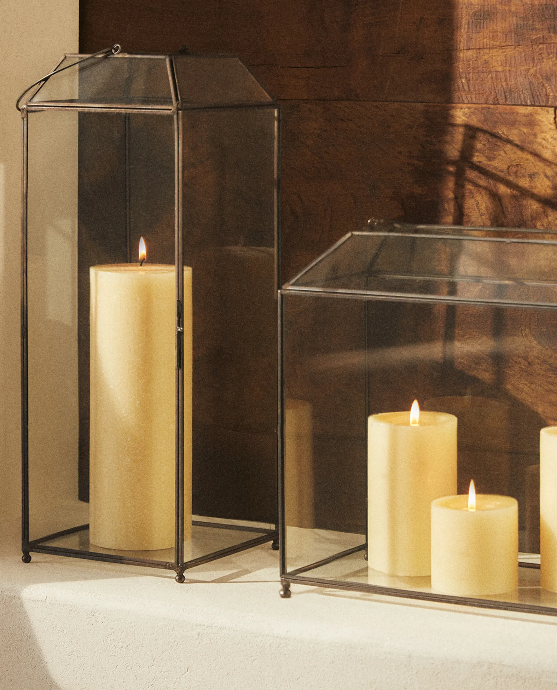 Candlesticks And Tealight Holders*ZARA Home Metal Lantern Black