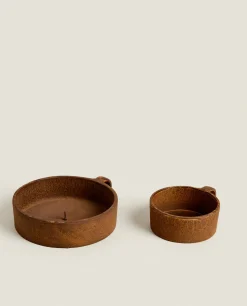 Candlesticks And Tealight Holders*ZARA Home Metal-Based Tealight Holder Brown