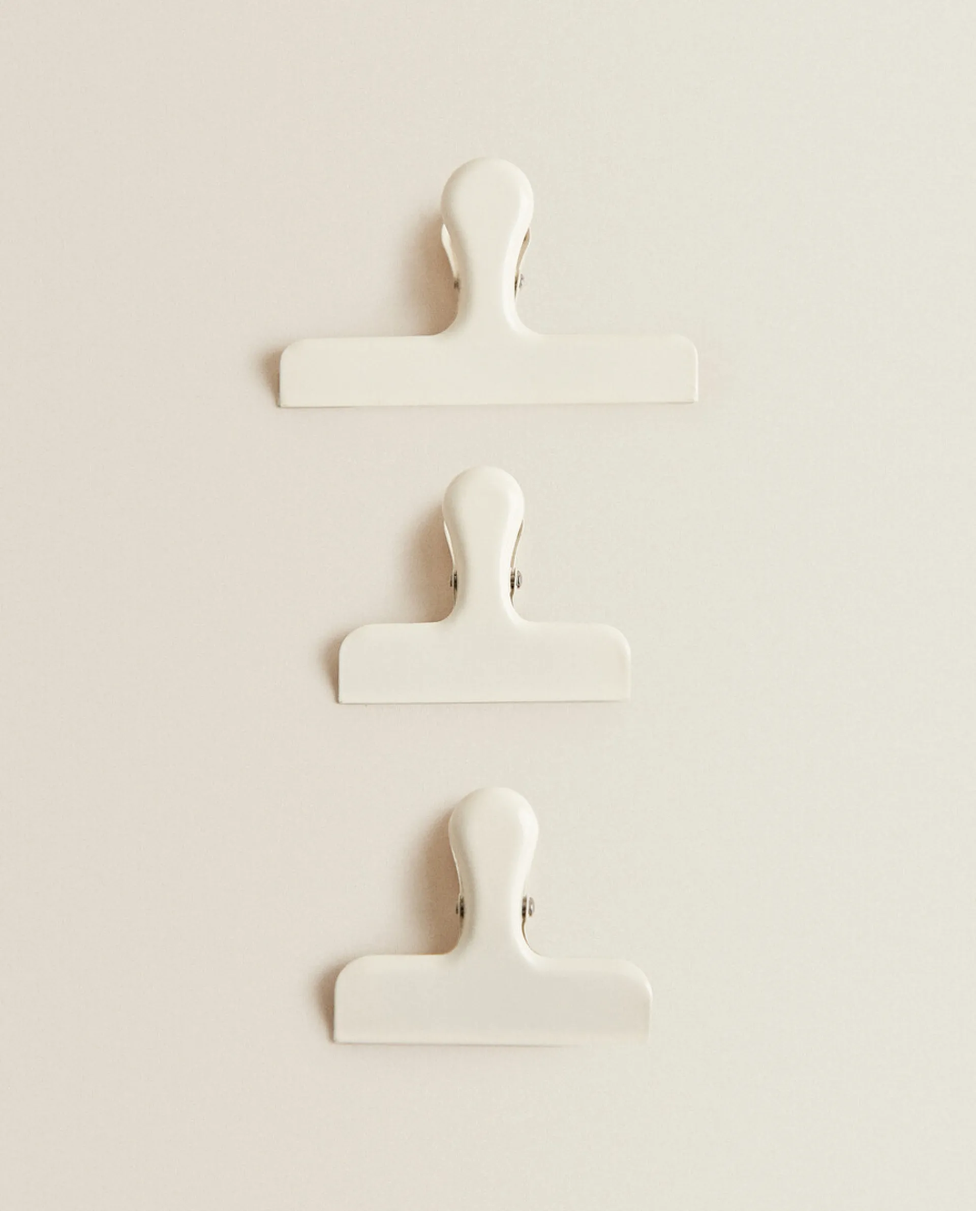 Storage*ZARA Home Metallic Clips (Set Of 3) Cream