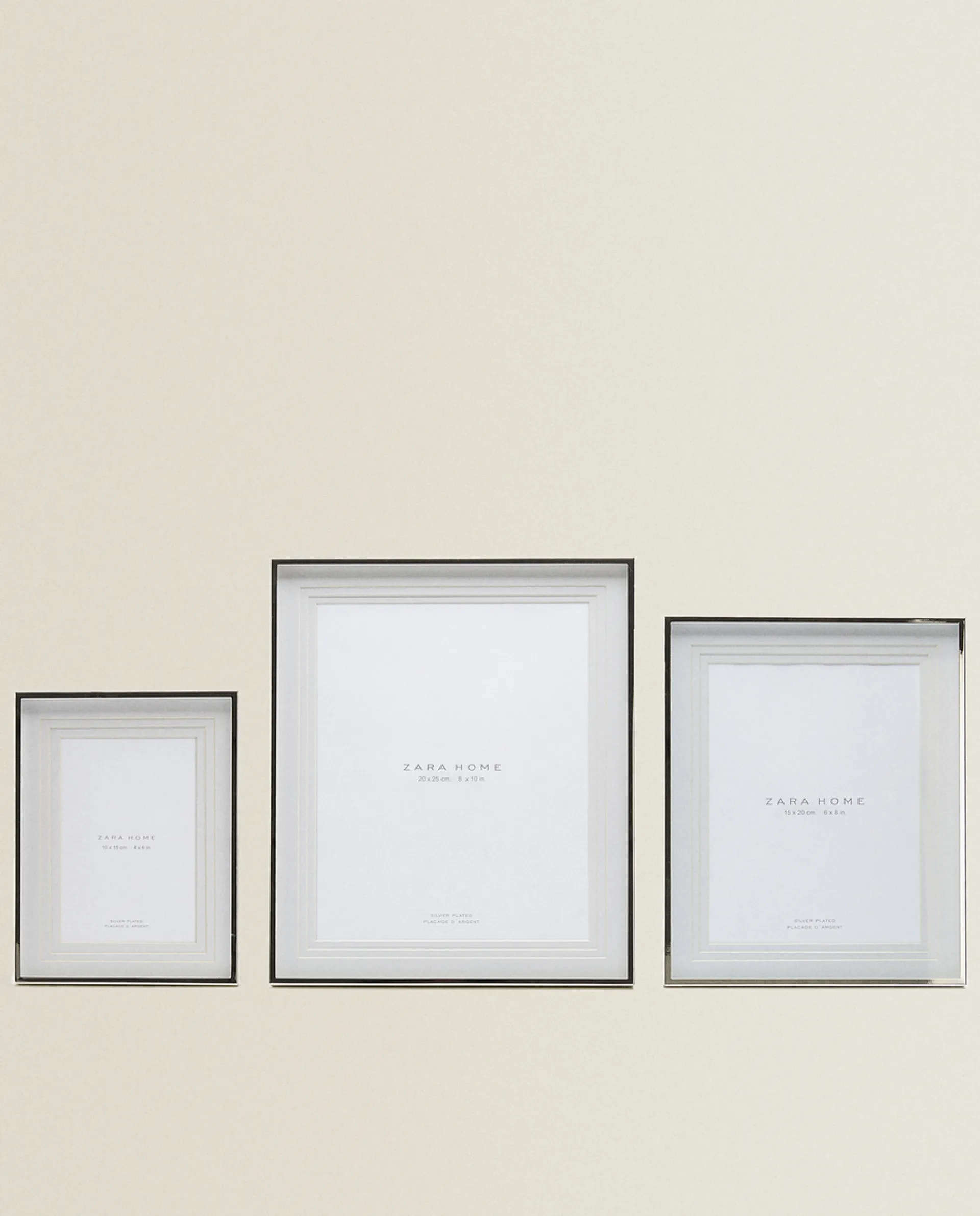 Frames And Canvases*ZARA Home Metallic Frame With Triple Mat Silver