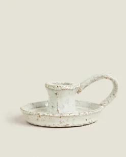 Candlesticks And Tealight Holders*ZARA Home Mini Clay Candlestick Grey