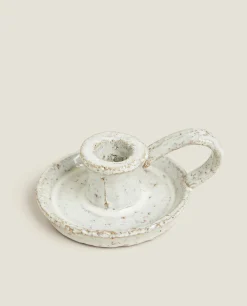 Candlesticks And Tealight Holders*ZARA Home Mini Clay Candlestick Grey