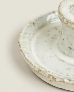 Candlesticks And Tealight Holders*ZARA Home Mini Clay Candlestick Grey