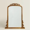 Mirrors*ZARA Home Mirror With Wood Golden