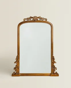 Mirrors*ZARA Home Mirror With Wood Golden