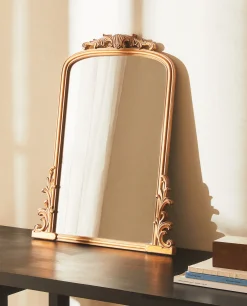 Mirrors*ZARA Home Mirror With Wood Golden