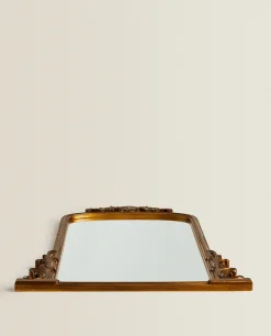 Mirrors*ZARA Home Mirror With Wood Golden