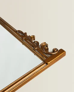 Mirrors*ZARA Home Mirror With Wood Golden