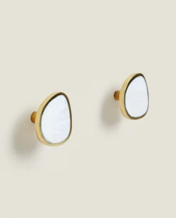 Door Knobs*ZARA Home Mother-Of-Pearl Effect Door Knob (Pack Of 2) White