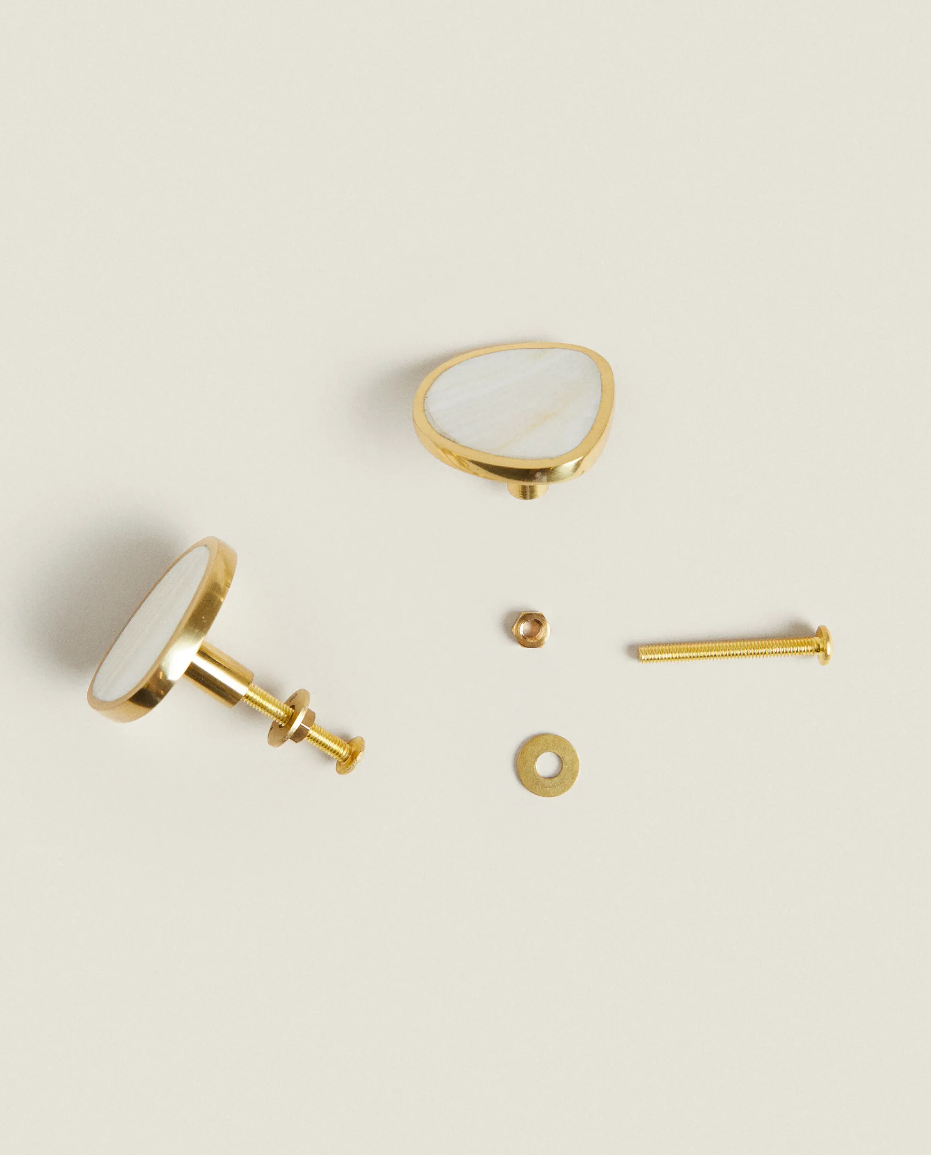 Door Knobs*ZARA Home Mother-Of-Pearl Effect Door Knob (Pack Of 2) White