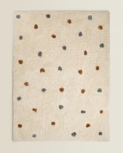 Rugs*ZARA Home Multicolored Dotted Rug Cream