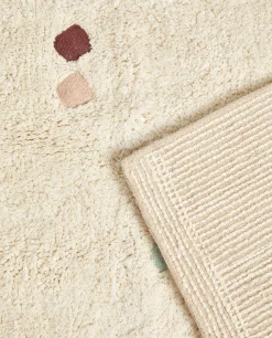 Rugs*ZARA Home Multicolored Embroidered Check Rug Oyster White