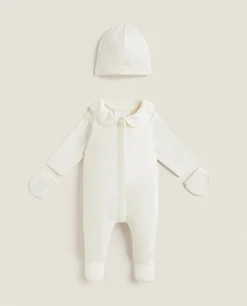 Clothing And Footwear*ZARA Home Newborn Set With Trim Cream