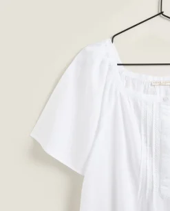 Nightdresses*ZARA Home Nightgown With Embroidered Butterflies White