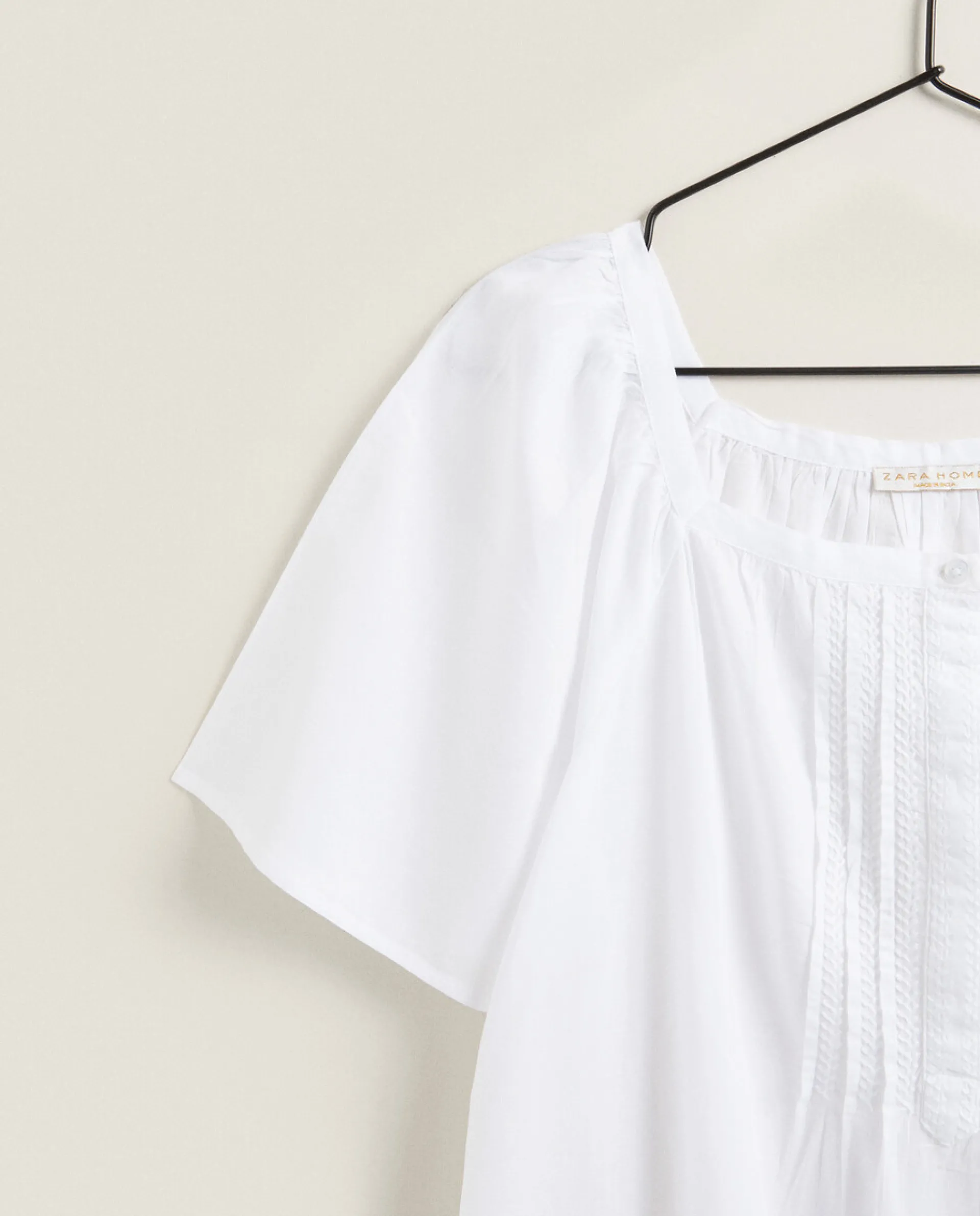 Nightdresses*ZARA Home Nightgown With Embroidered Butterflies White