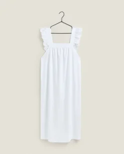 Nightdresses*ZARA Home Nightgown With Ruffles White