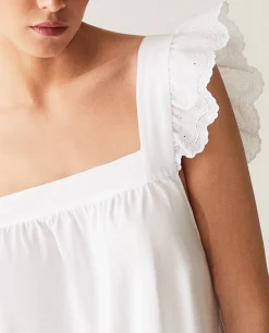 Nightdresses*ZARA Home Nightgown With Ruffles White