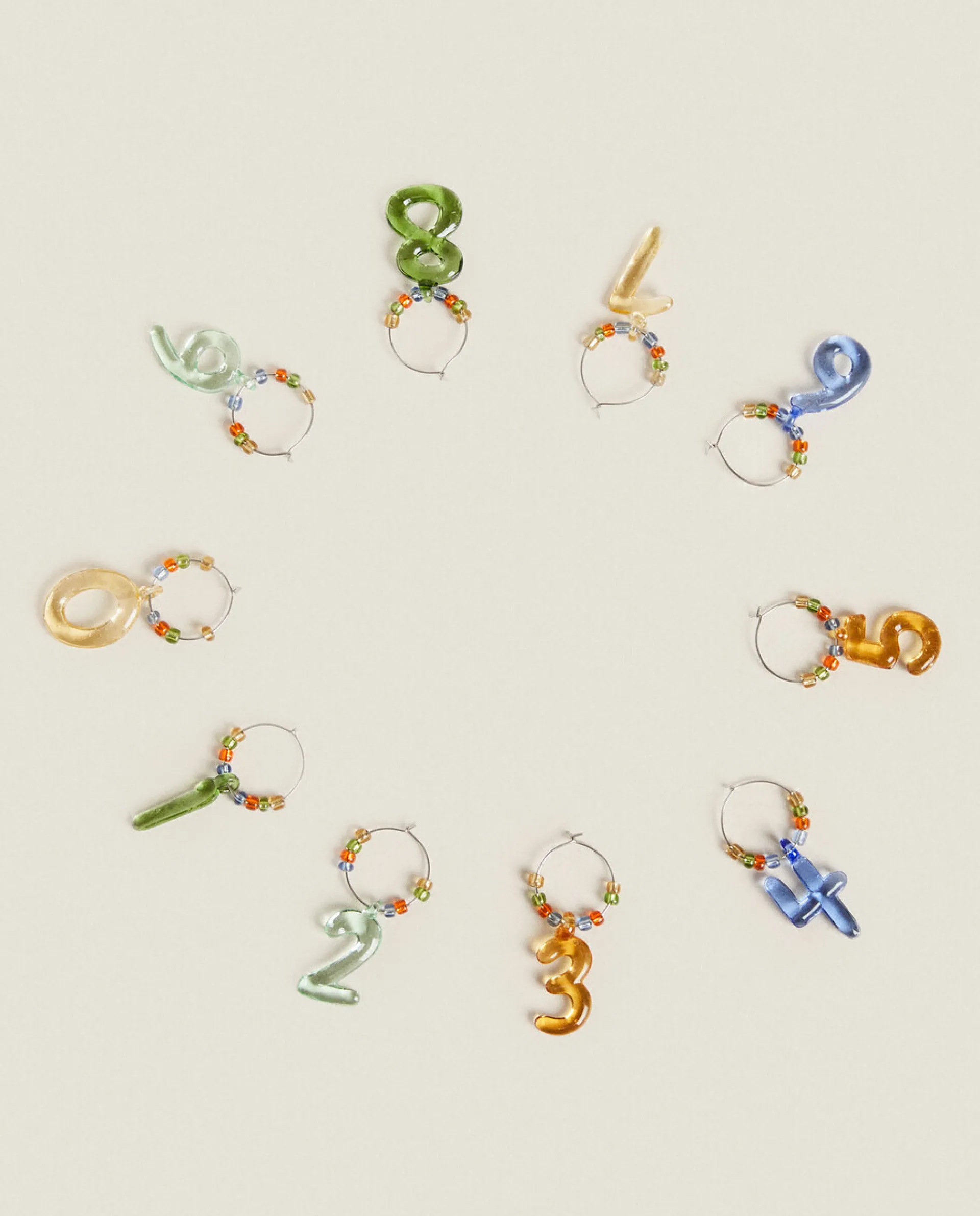 Borosilicate Glass*ZARA Home Number Glass Markers Green