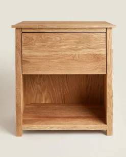 Bedside/Occasional Tables*ZARA Home Oak Wood Bedside Table Natural Colour