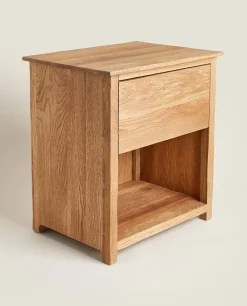 Bedside/Occasional Tables*ZARA Home Oak Wood Bedside Table Natural Colour