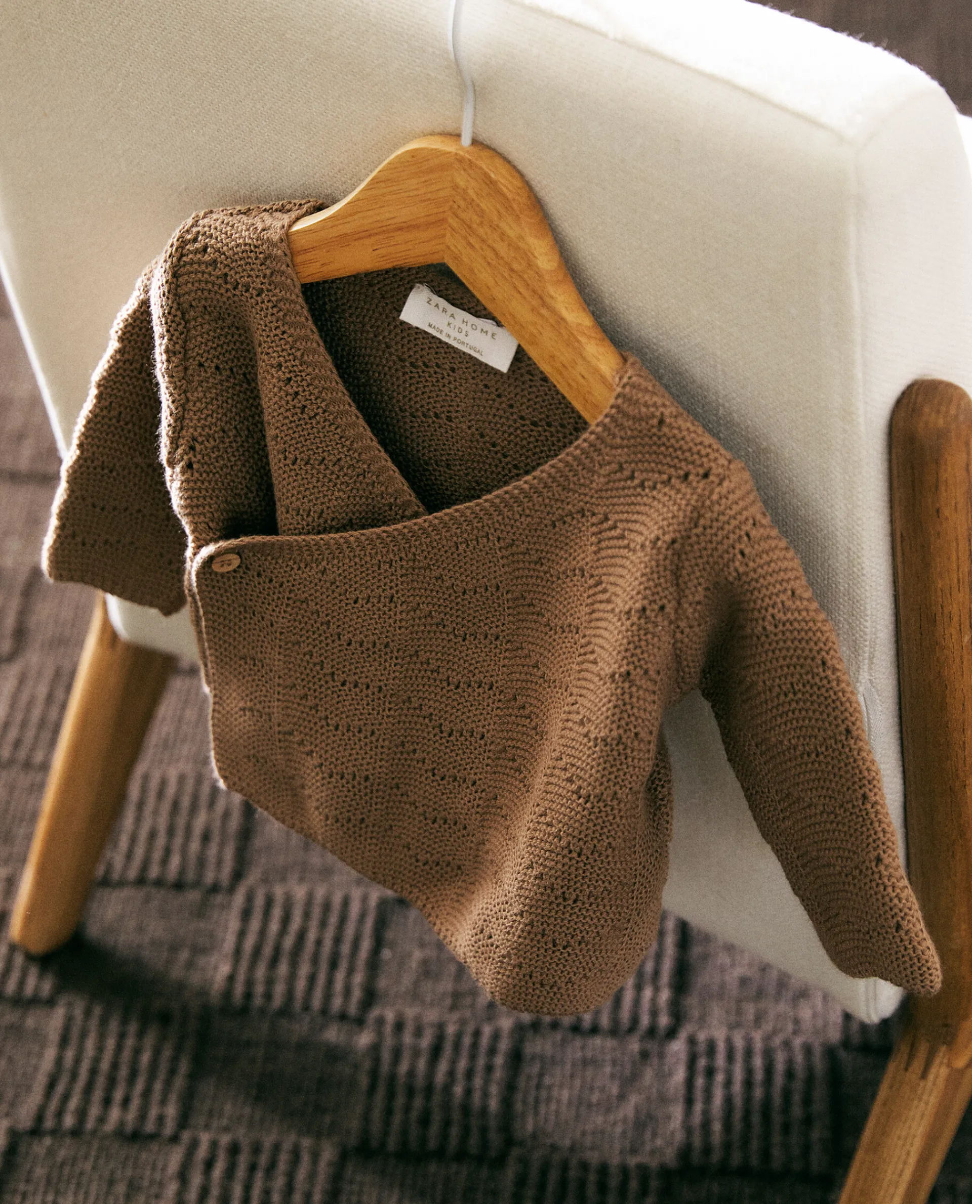 Clothing And Footwear*ZARA Home Openwork Cardigan Brown