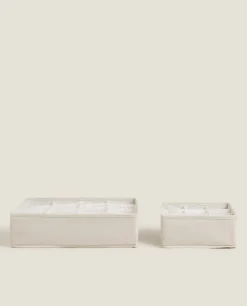 Storage*ZARA Home Organizer Basket With Compartments Cream